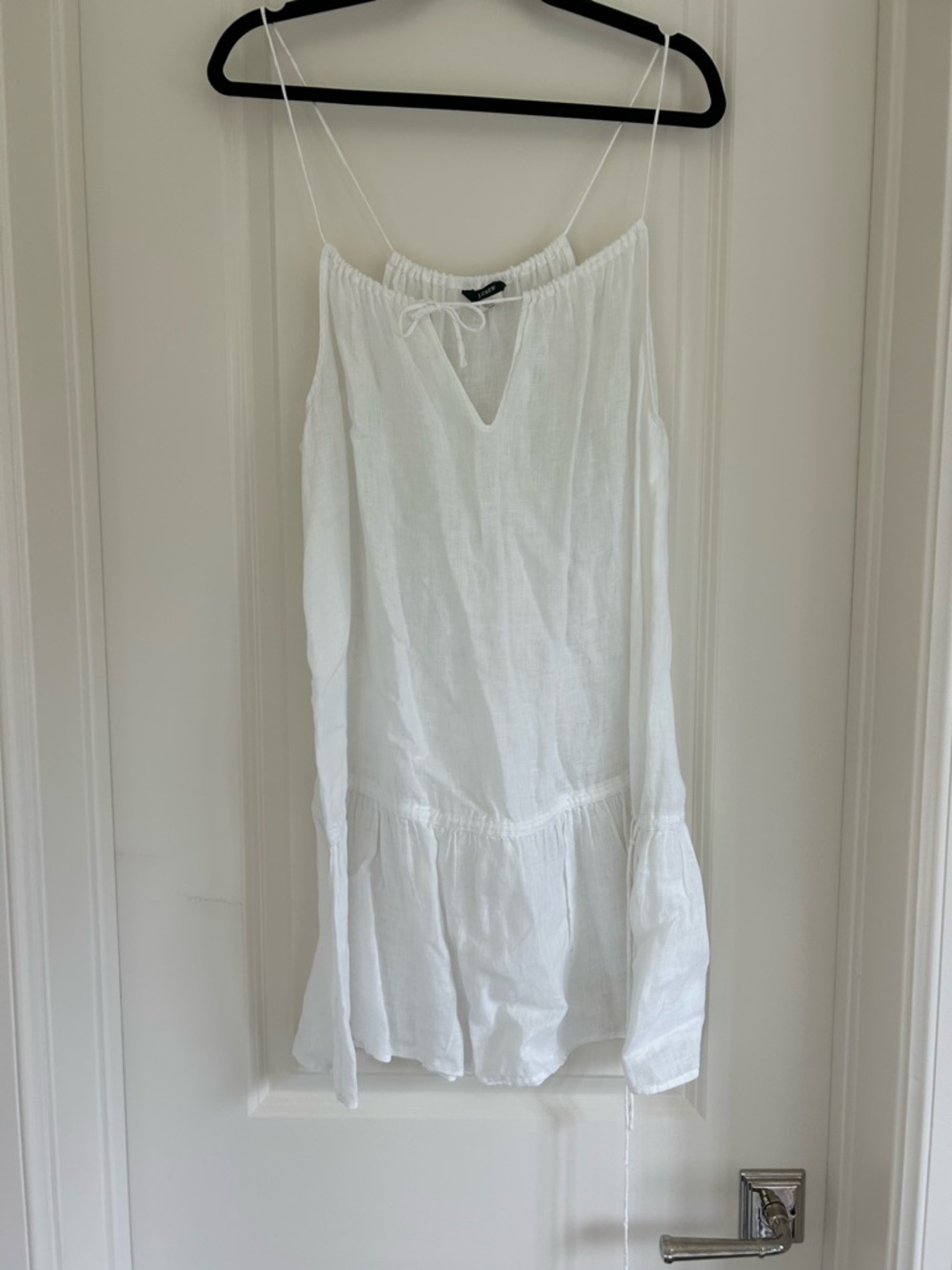 J. Crew White Tie-Neck Gauze Blouse